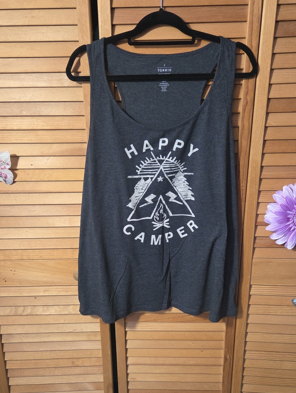 torrid Charcoal Gray 'Happy Camper' Graphic Tank